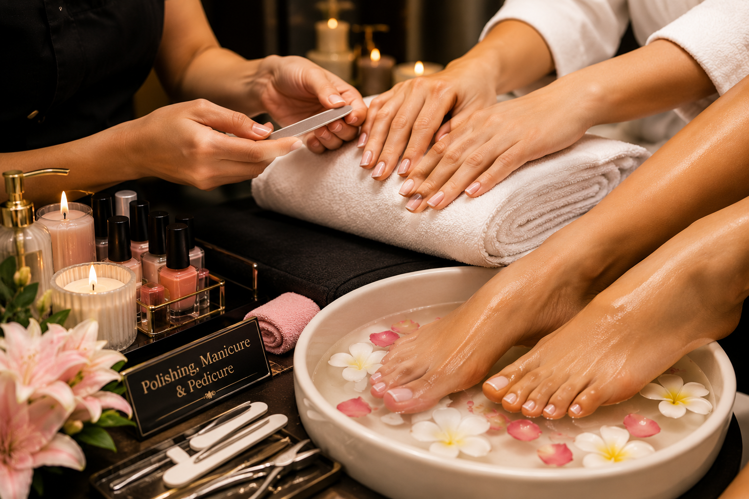 Polishing, Manicure & Pedicure